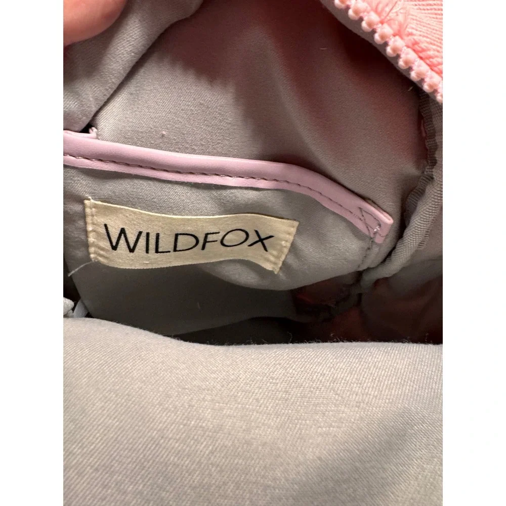 Wildfox Pink Denim Frayed Diamond Quilted Sling Backpack Bag New